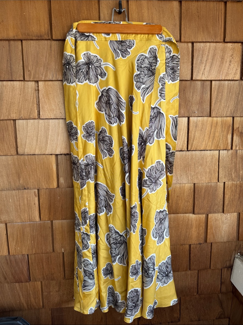 Sunshine Floral Maxi Skirt - Yellow with Black Floral Print